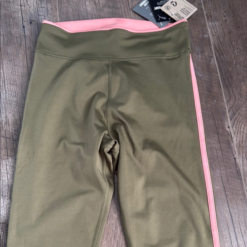 Puma Green and Pink Leggings with Sporty Design